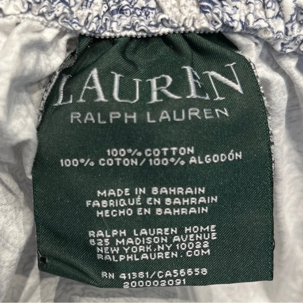Lauren Ralph Lauren Floral Blue White Gray Queen Bedsheets Fitted & Flat Only